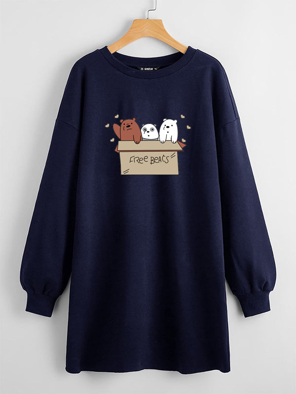 LONG LENGTH SWEATSHIRT NAVY FREE BEARS