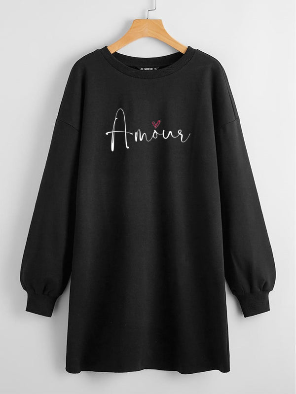 LONG LENGTH SWEATSHIRT BLACK AMOUR