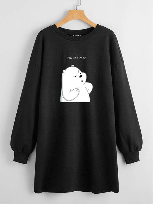 LONG LENGTH SWEATSHIRT BLACK EXCUSE ME?