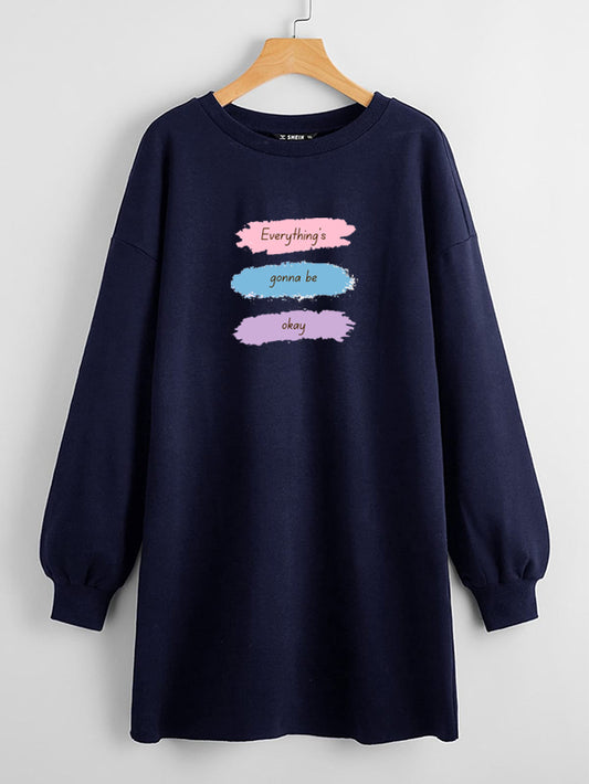 LONG LENGTH SWEATSHIRT NAVY BLUE EVERYTHINGS