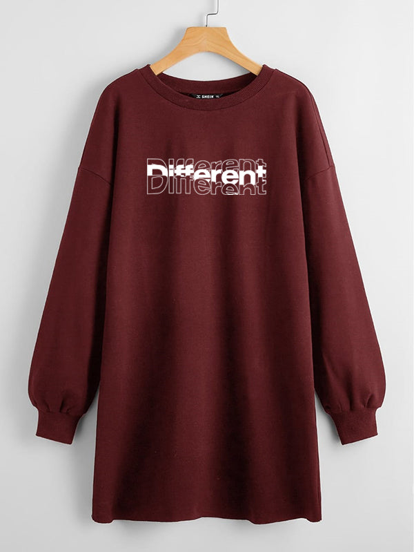 LONG LENGTH SWEATSHIRT MAROON DIFFERENT