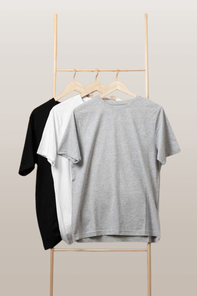 Pack Of 3 Basic Tshirts  ( Black - White - Grey )