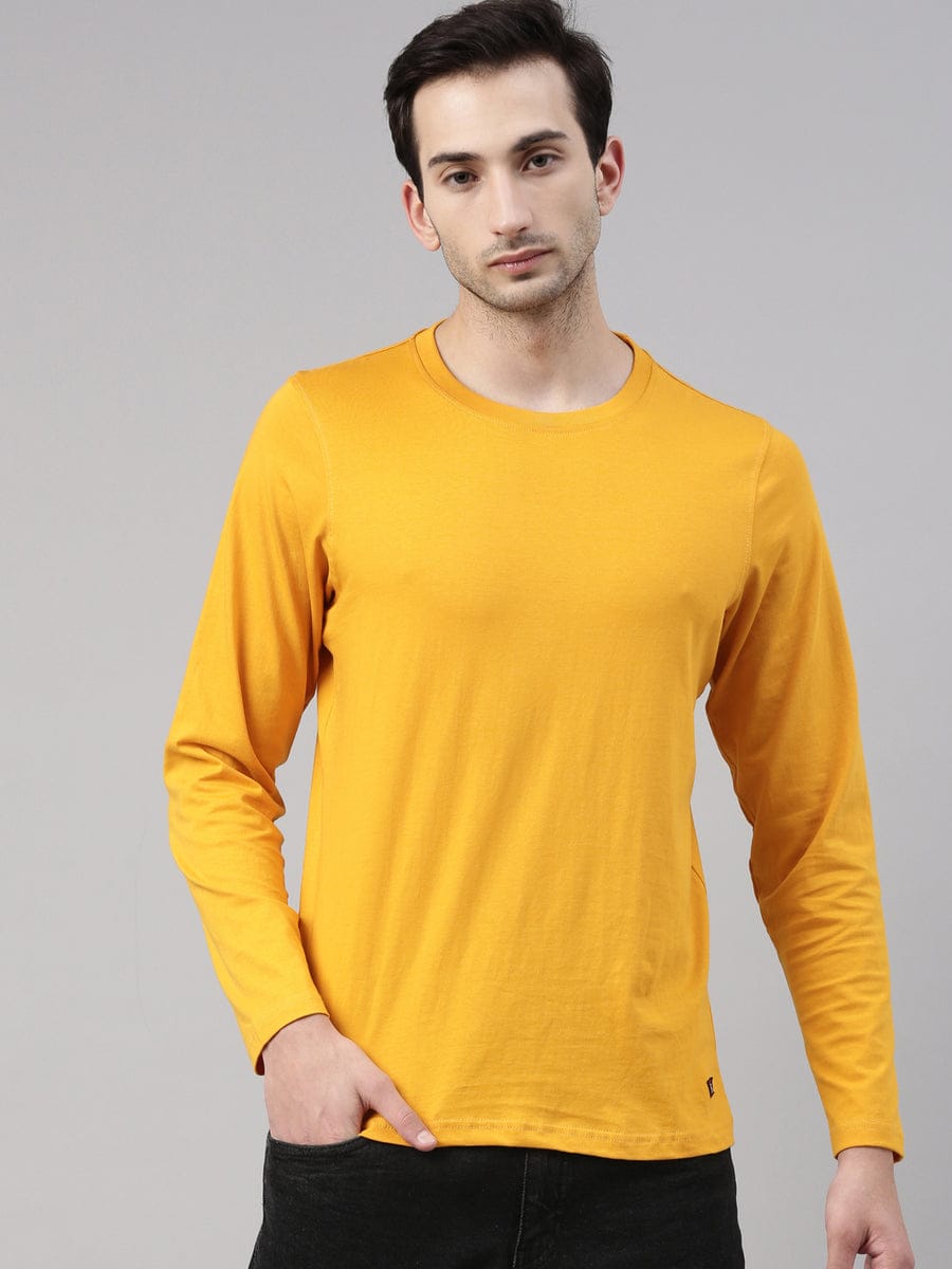 Solid Mustard Full Sleeves T-shirt