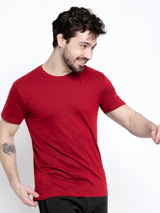 Solid Red Half Sleeves T-shirt